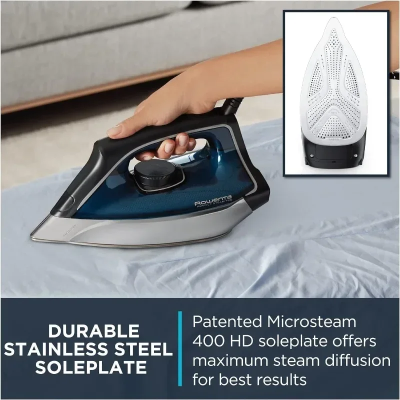 Rowenta Perfect Steam Pro Stainless Steel Soleplate Professional Steam Station for Clothes 37 Ounce Removable Tank Fast Heat Up,