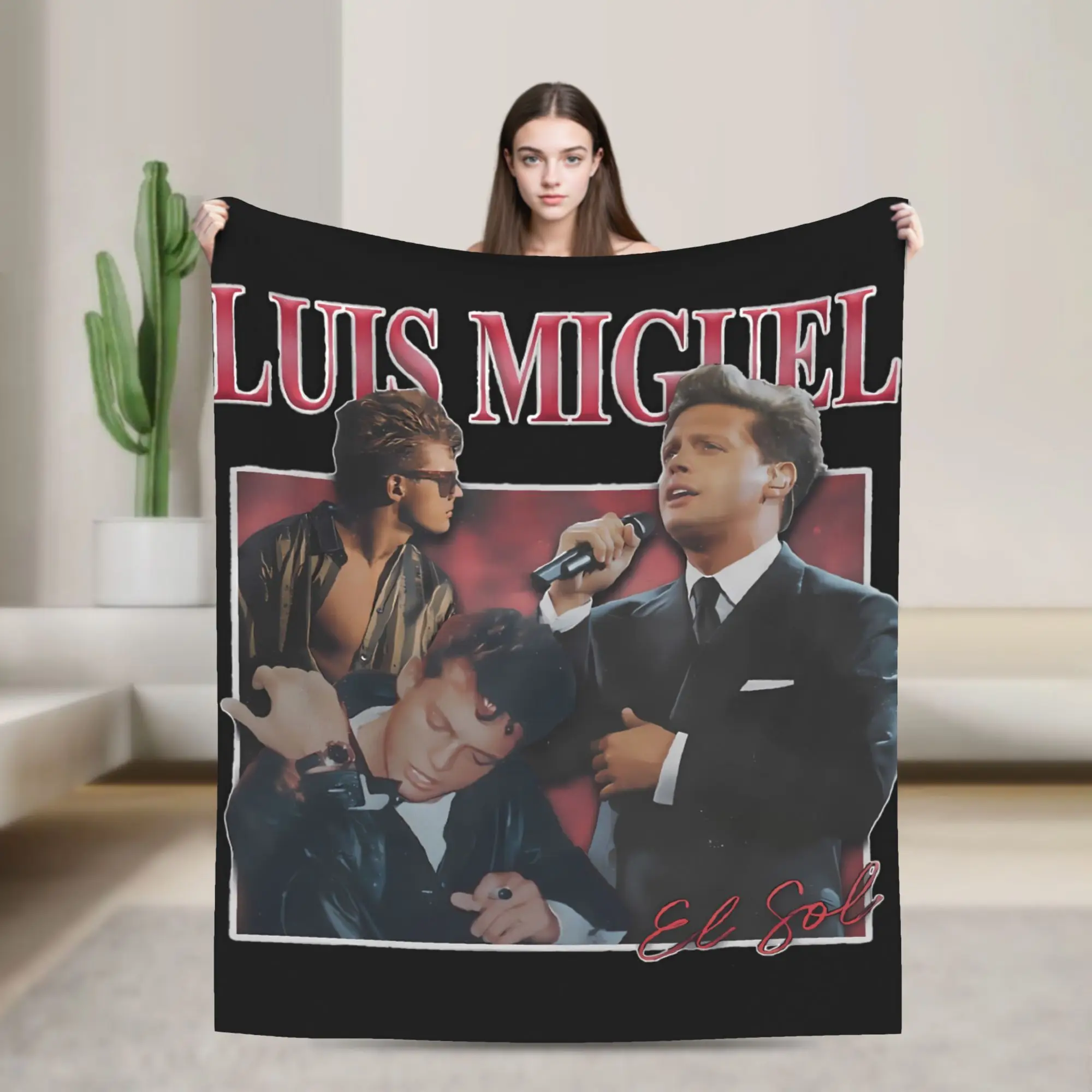 Mantas cálidas de cantante musical Luis Miguel, manta de felpa para Picnic, cómoda colcha de franela para exteriores, funda para sofá cama