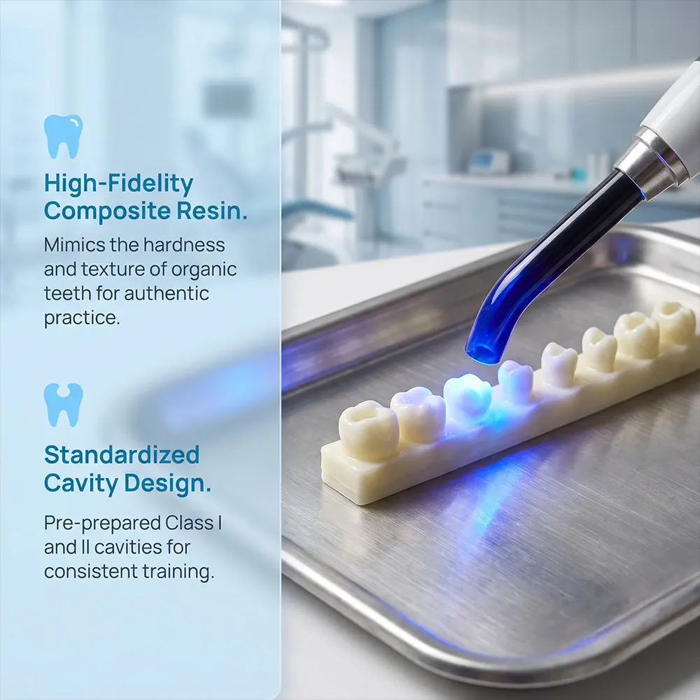 Dental Resin Filling Practice Model Teeth Cavity Drilling Filling Grinding Training Block for Dentistry Teaching Study Education