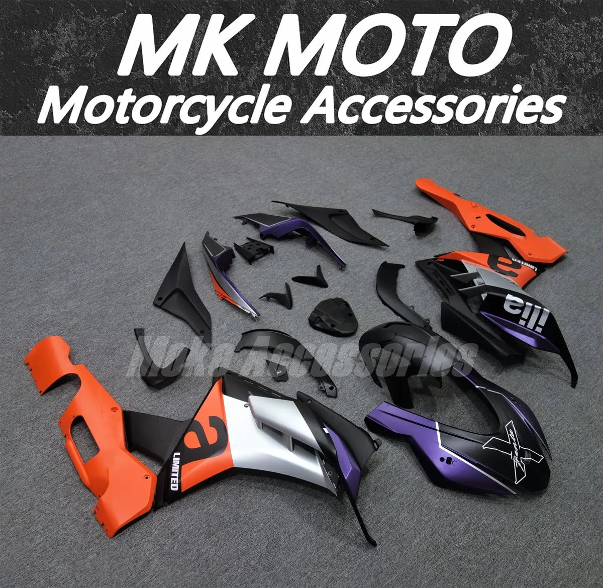 Motorcycle Fairings Kit Fit For RSV4 1100 2022 2023 2024 Bodywork Set ABS Injection Purple Orange Silver Black