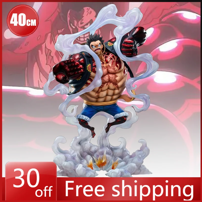 Figura de una pieza de 40cm, mono D. Luffy, colección de Anime de cuatro niveles, modelo de adorno de escritorio, decoraciones, regalos de vacaciones, juguete para niños
