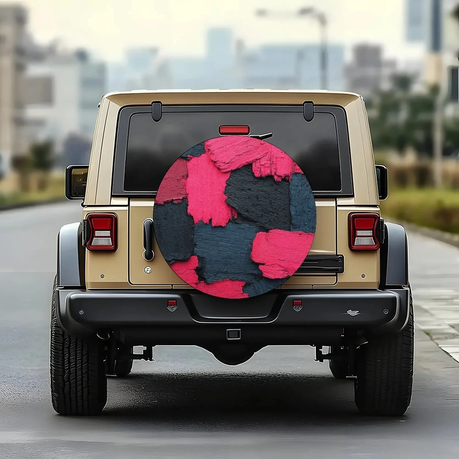1pc Abstract Paint Stroke Designed Tire Cover Wheel Cover, Fashionable Wheel Cover Tire Cover Wheel Protection Cover, Suitable