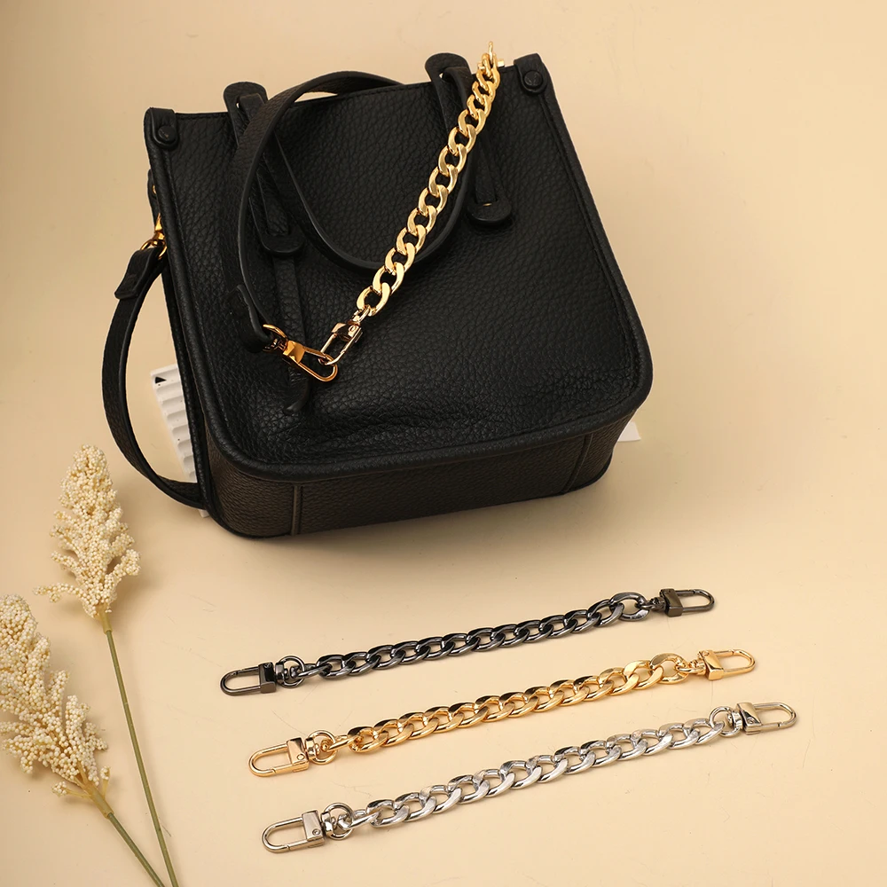 Chains Bag Strap Accessories 20cm Extension Chain Bag Metal Chain Solid Color DIY Chain strong Gold Silver Black Belts