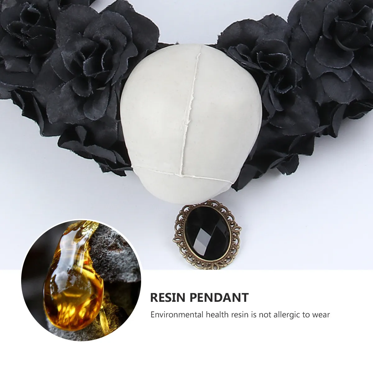 1Pcs Unique Hair Skull Headband Goth Hair Hoop Horn Claw Pattern with Lace Trim Resin Pendant Exquisite Handmade Decorative