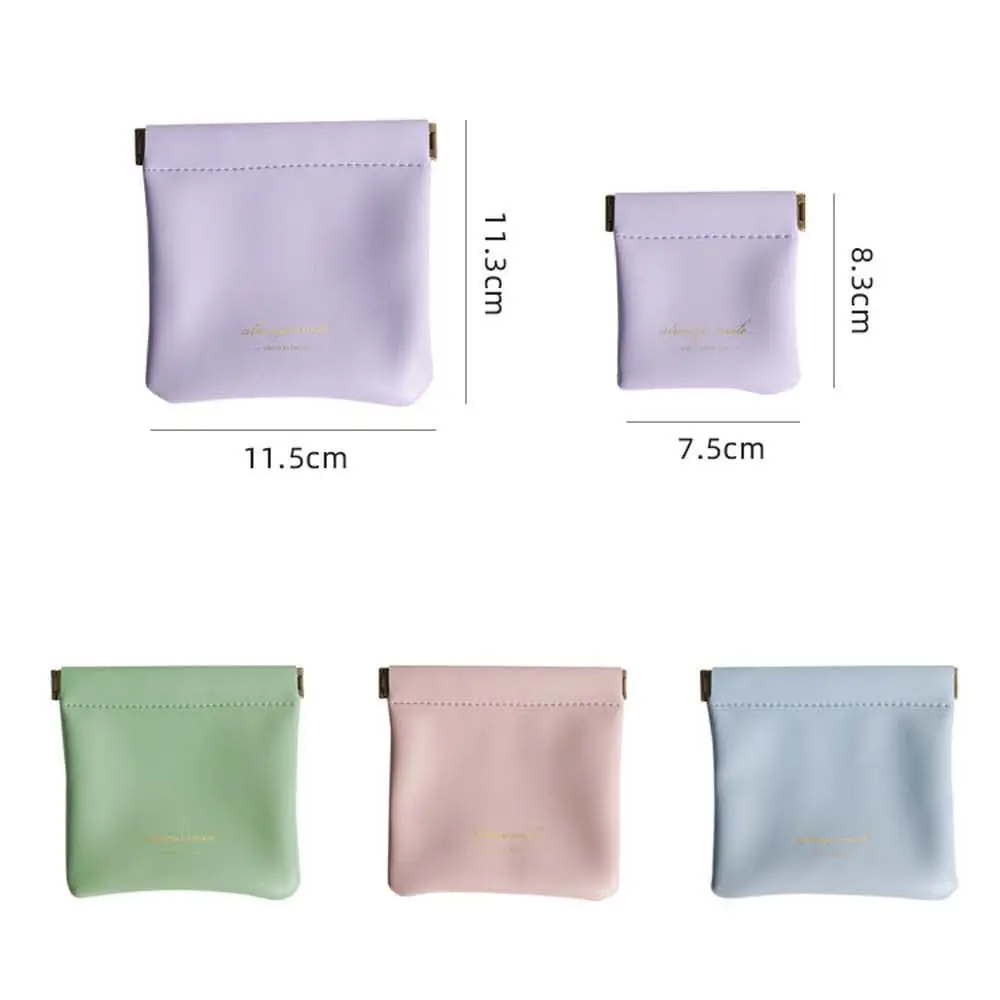 PU Leather Lipstick Storage Bag Ins style Earphone Protective Sleeve Cosmetic Bag Mini Earphone Bag Small Coin purse