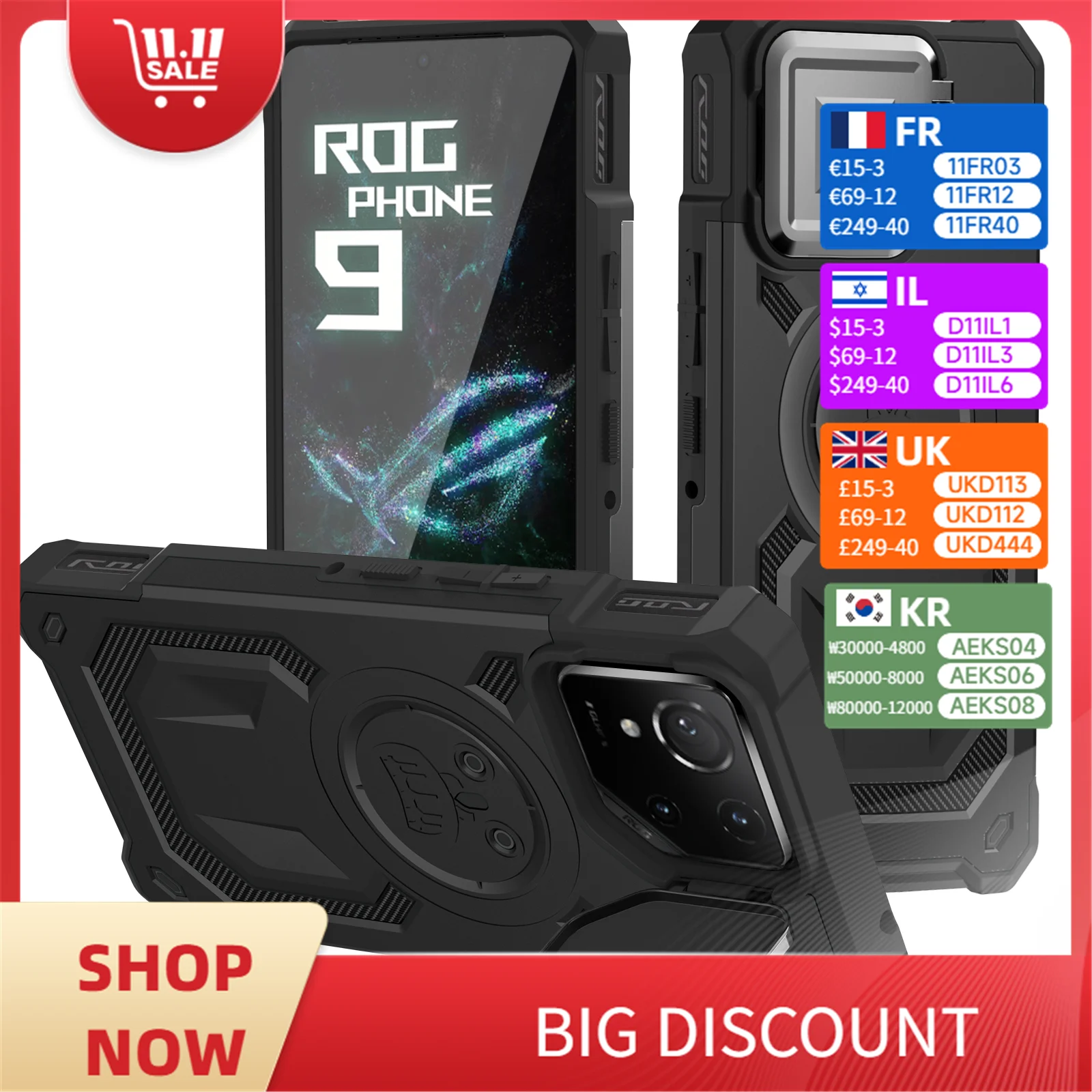 

HARUINO For Asus ROG Phone 9 Pro/ROG8 Pro Phone Case Lens Protection Bracket ROG Phone 8 9FE Armor Anti Drop Protective Cover