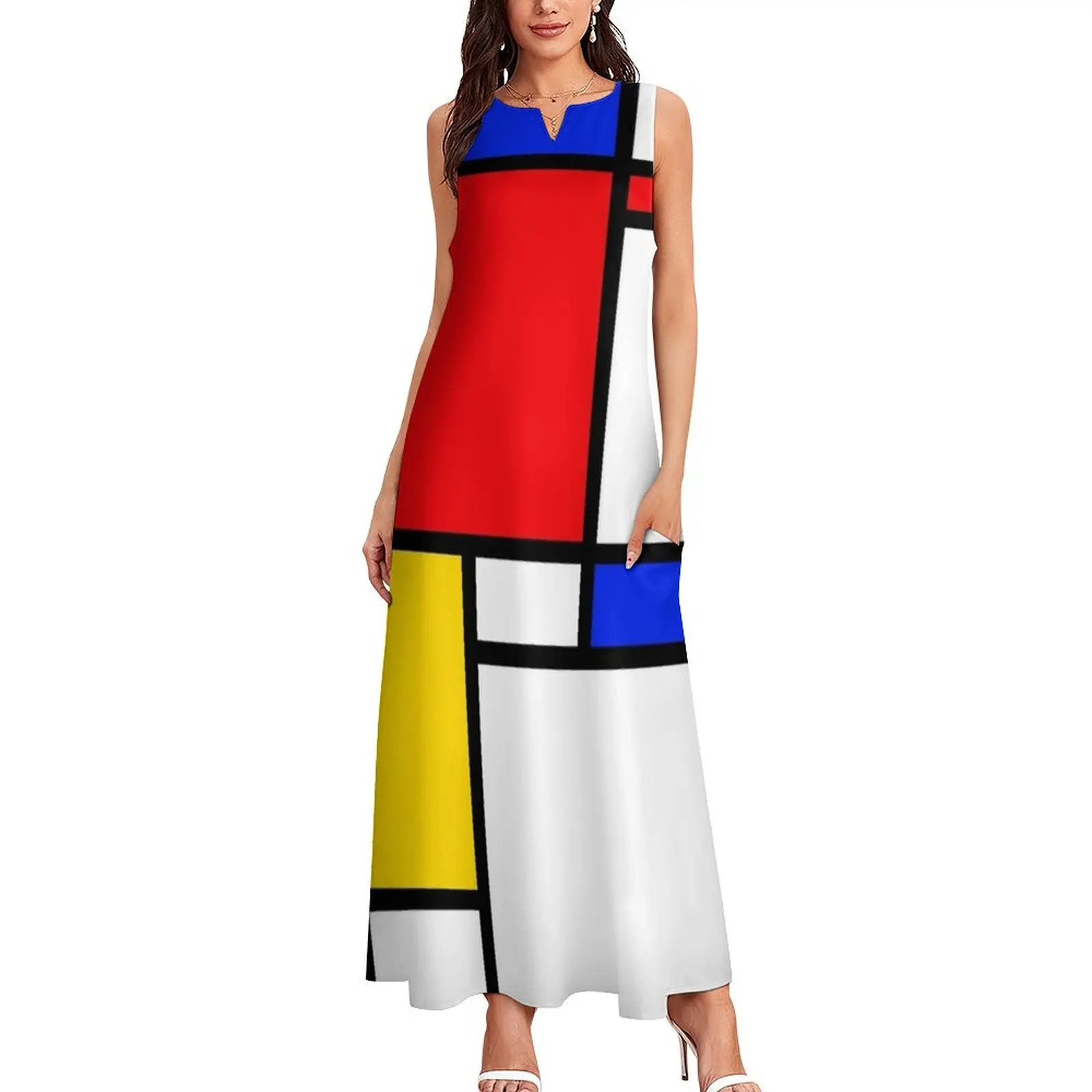 Mondrian Long Dress dresses for womens 2024 women long dresses dresses for womens Summer women