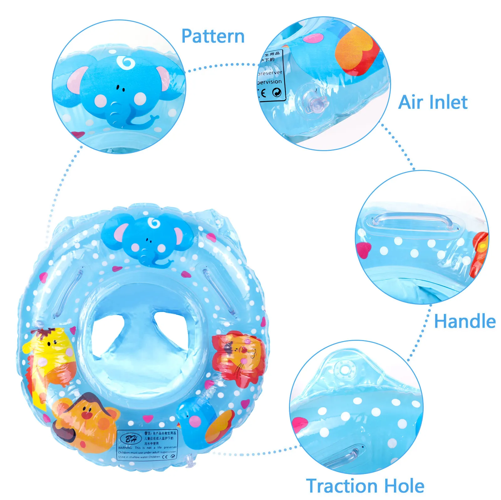 Baby Schwimmen Pool Ringe Sitz Nette Aufblasbare Schwimmen Ring Float Sitz Schwimmen Kreis mit Dual Griff für Baby Kleinkinder Pool badewanne