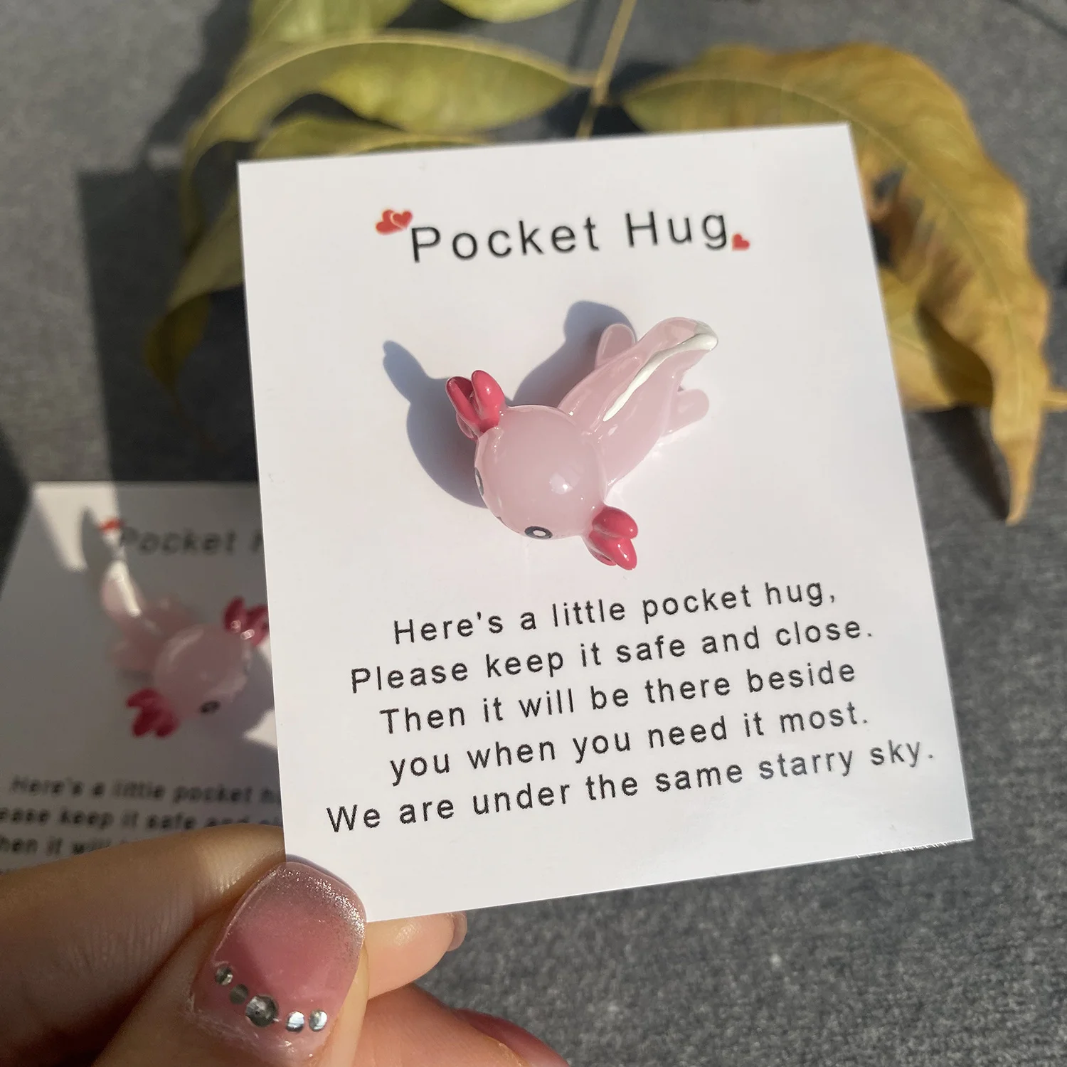 A Little Pocket Hug, Decoration Pocket Hug, Mini Resin Axolotl Slime Charm Axolotl,Encourage Birthday Wedding Party Christmas