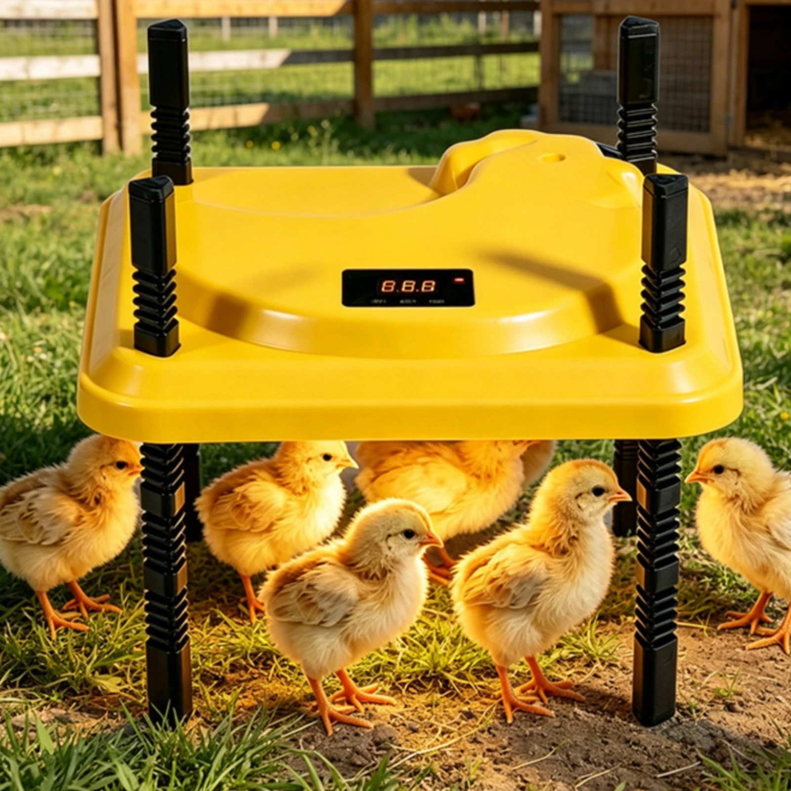 Glowing Chick Heater Wireless Controller Control Chick Brooder Plate Adjustable Heating Plate Yellow Farm Supply Portable