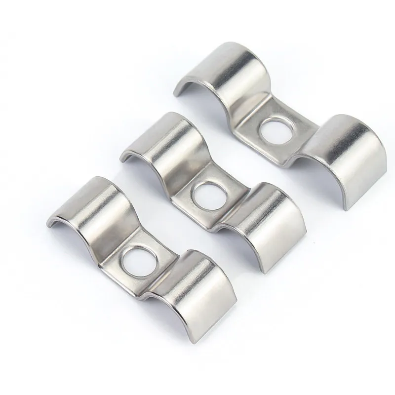 304 Stainless Steel Pipe Clamp Single Double Saddle Clip M3-M160 U Type