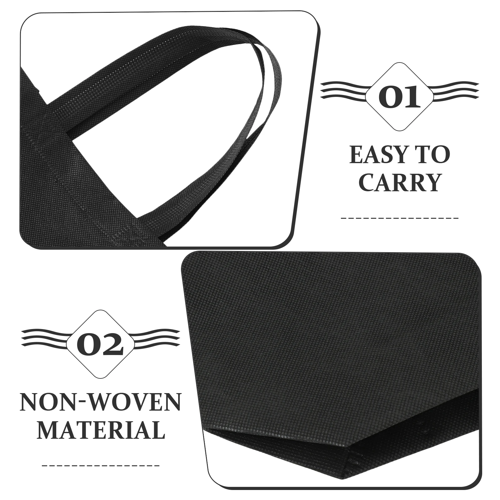 

30pcs White Non Woven Tote Bags 25x30x10 Foldable Shopping Tote Lightweight Compact Easy Storage Transport Gift Bags Home