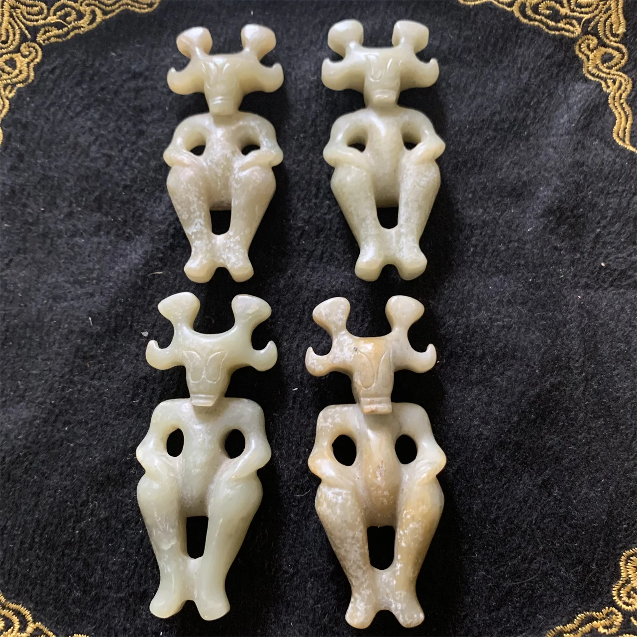 1pcs/lot High quality antique jade carving cultural curiosity pendant traditional ethnic style antique styling collectibles