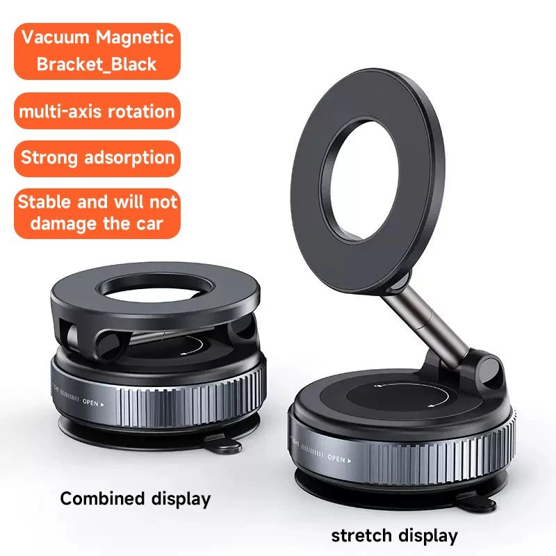 Updated Multi Magnetic Vacuum Phone Mount Secure Non Slip Base Adjustable Cell Stand Vehicle Driving Desk Bedroom Office