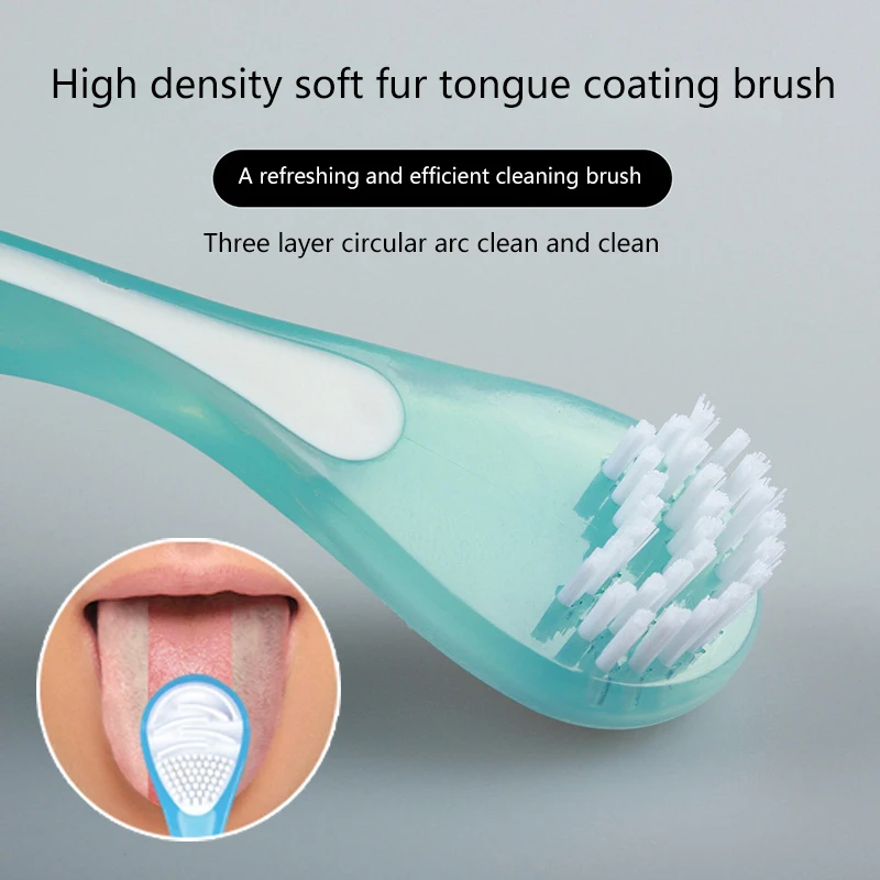 1PCS Dual-Purpose Double Sided Tongue Coating Cleaner Antibacterial Tongue Scraper Adult Scraper For Removing Bad Breath