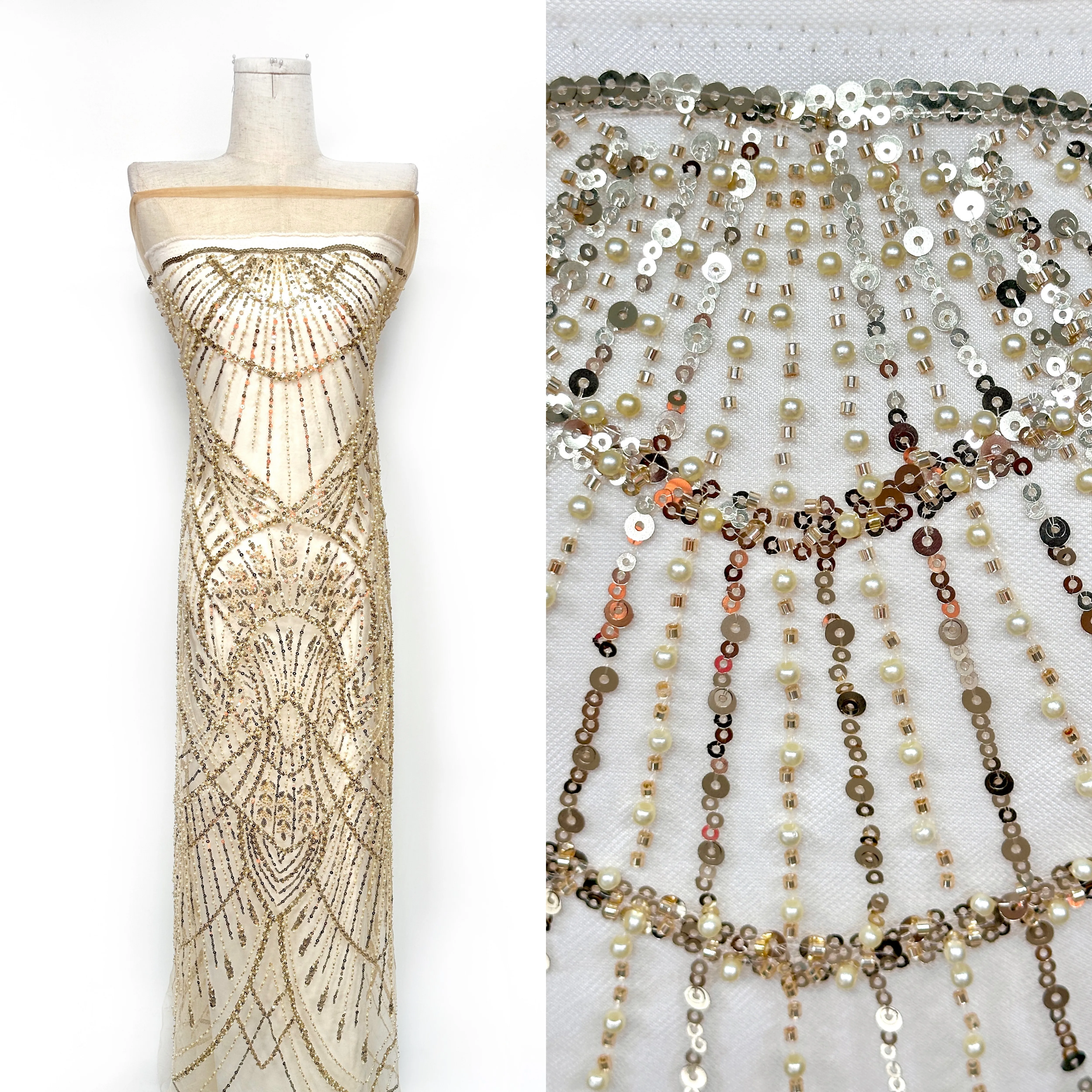 

Elegent Wedding Bridal Sequin Beads Mesh Fabric 2026 Luxury Beaded Embroidery French Tulle Lace for African Groom