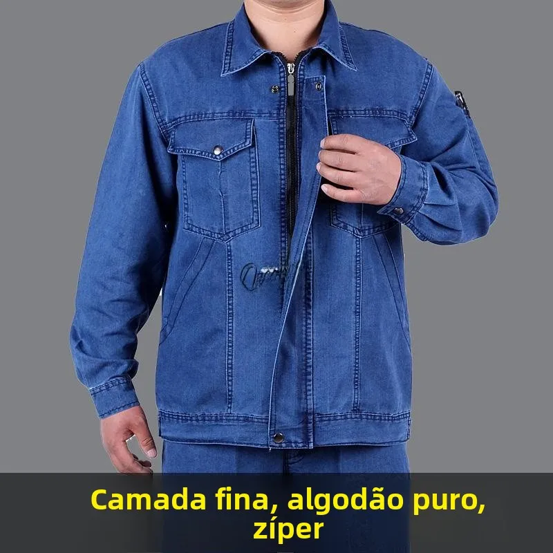 summer-thin-zipper-denim-workwear-set-men's-breathable-cotton-long-sleeve-welding-anti-scalding-construction-site-la