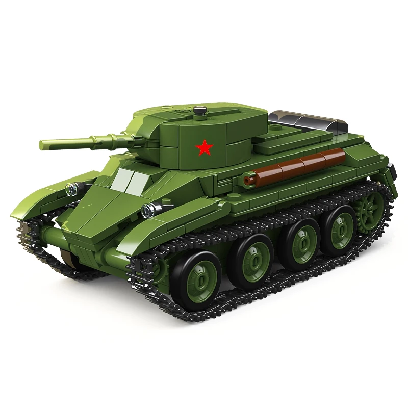 2025 New World War IIโซเวียตมอสโกการแข่งขันBT-5 Light Fast Tankประกอบชุดอาคารบล็อกของเล่นเด็กรถ 1:35 Scale