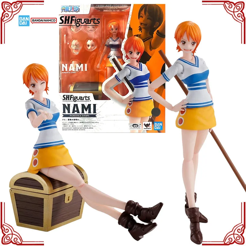 

In Stock Genuine Bandai One Piece Model Kit SHF Nami Romance Dawn Anime Action Figure Collection Finished Model Boy Toys Gifts
