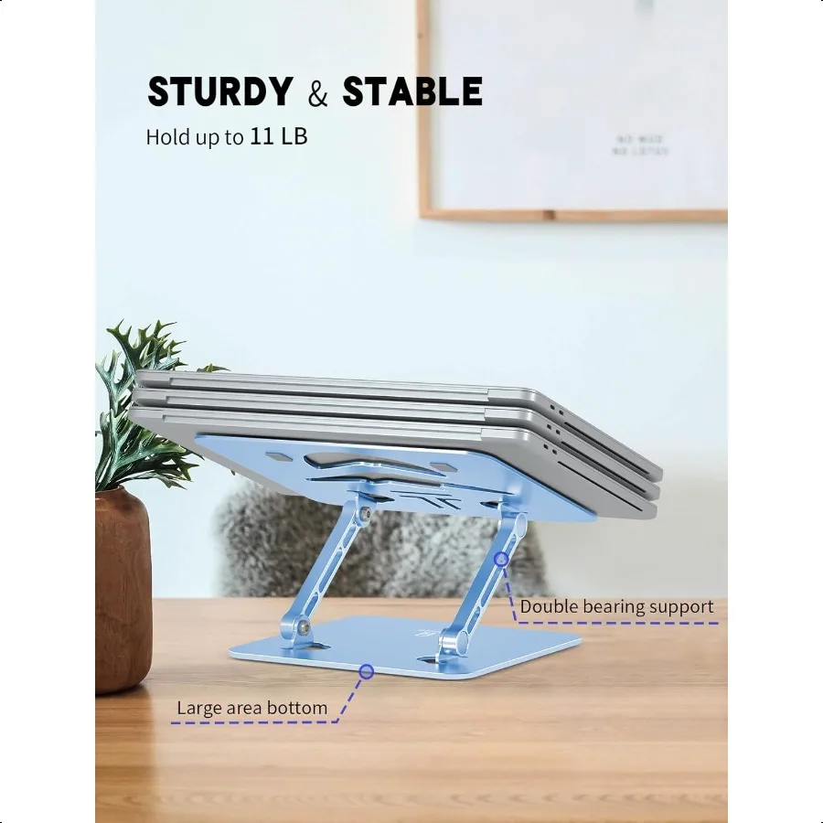 Supporto per laptop Supporto per laptop regolabile per scrivania Supporto per laptop pieghevole Supporto per computer portatile compatibile con Book Lenovo HP e