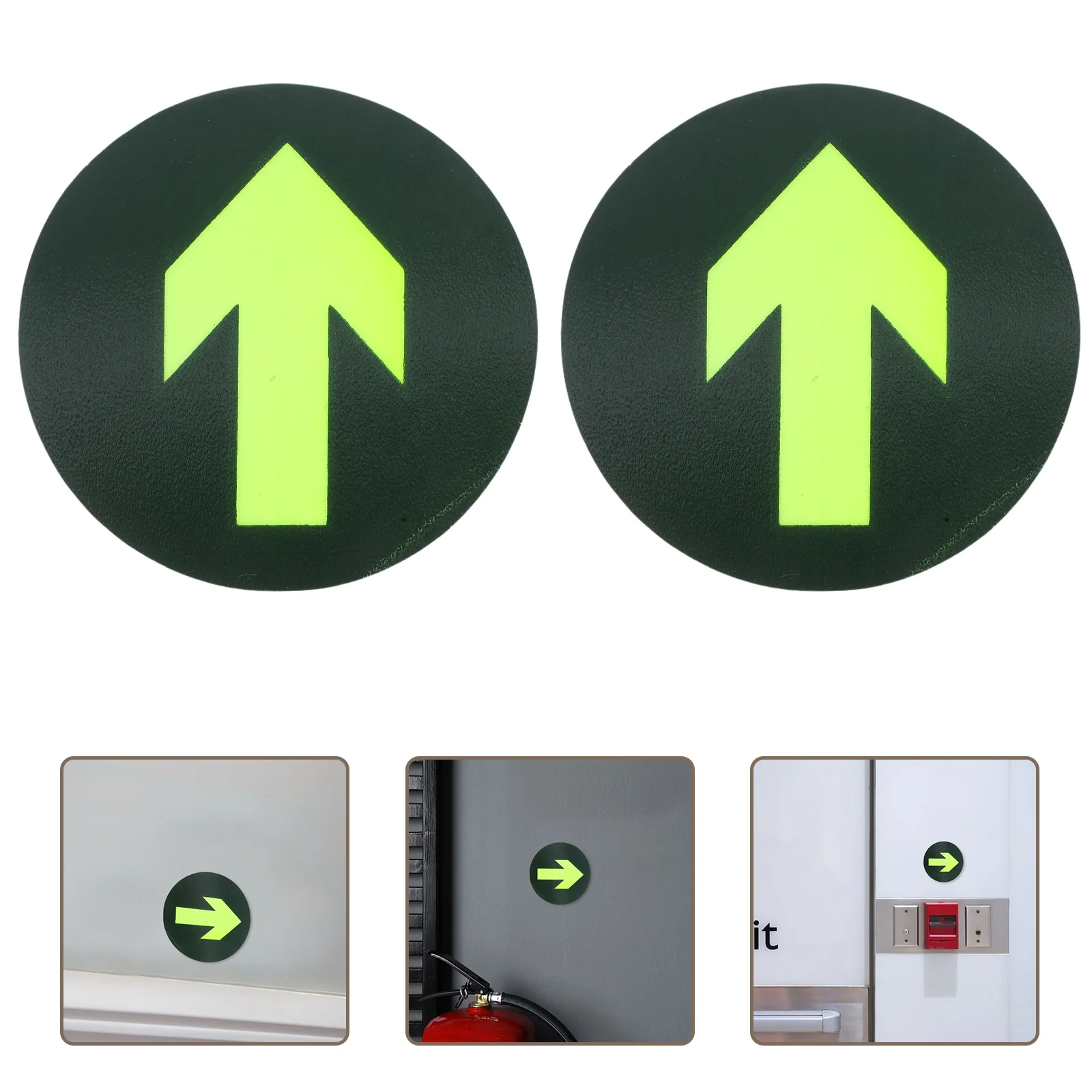 Luminous Safety Instructions Adhesive Directional Sticker Glow in the Dark Floor Decals Exit Signs for Business Waterproof Wear