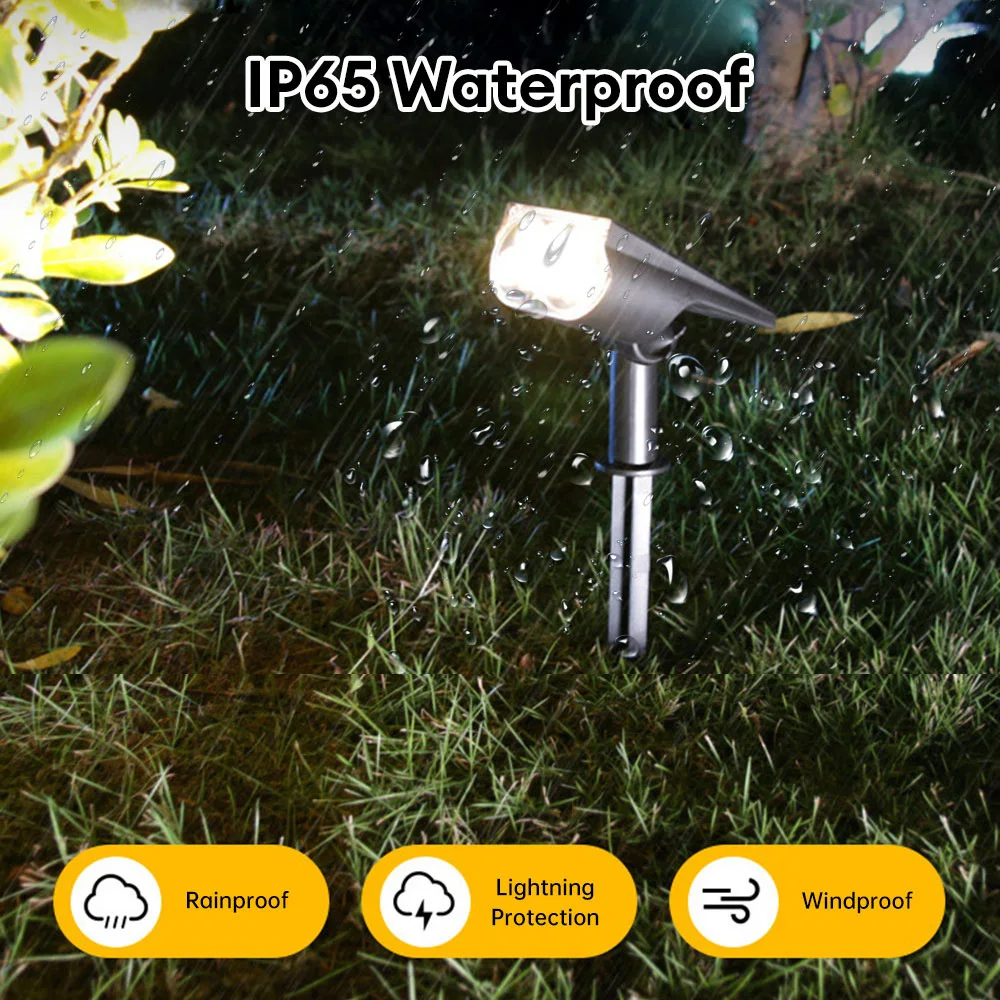 IP65 Solar Led Spotlight Spotlight Led Human Body Induction Dual-Purpose Plug-in Floor Wall Lawn Courtyard Street Lamp