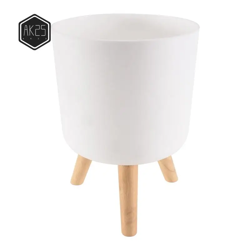 

AK25-Modern Plant Pots With Wooden Legs Holder Bedroom Living Room Floor Standing Potted Flower Pot Home Garden Planters