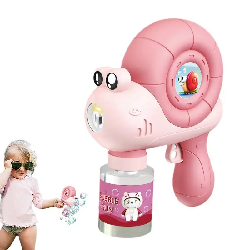 Handheld Bubble Machine Cartoon Snail Shaped Bubble Machine Kids Bubbles Toys With Lights Music Fully Automatic Bubble Machine