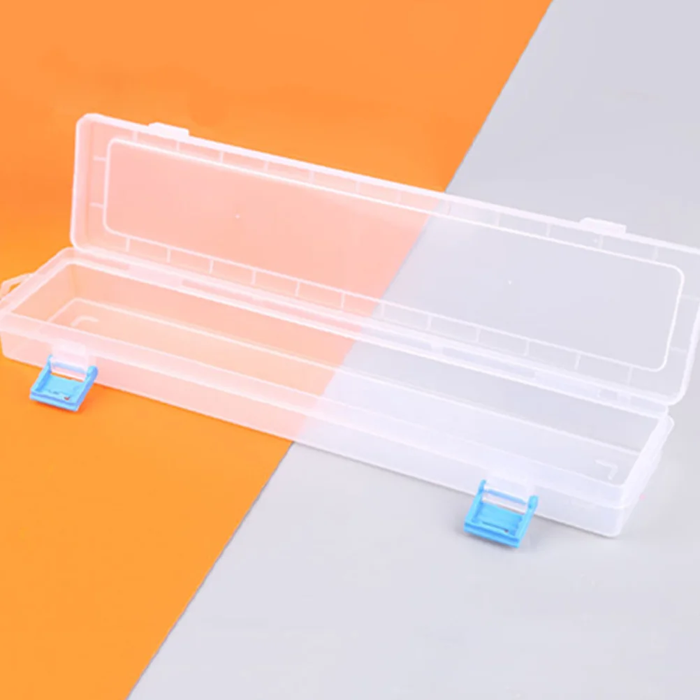 

2Pcs Transparent Stationery Holder Sturdy Plastic Pencil Box for Teachers Students Artists Painting Tools Storage Solution