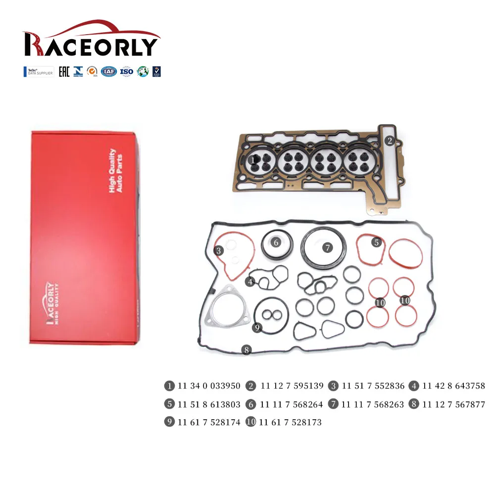 

Комплект прокладок для ремонта двигателя RACEORLY для Mini Cooper Clubman R55 R56 N12 N16 1,6