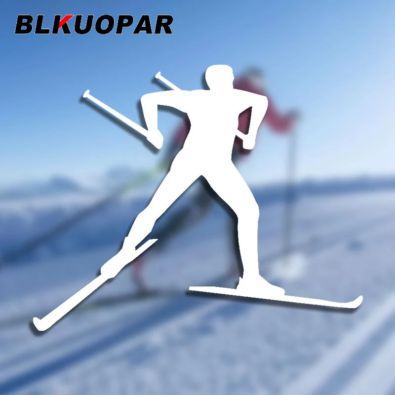 BLKUOPAR for Cross Country Skiing Car Sticker Waterproof Graffiti Decal Personality Windshield Laptop Street Signs Car Styling