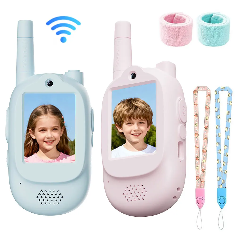 

Video Walkie Talkies for Children's 2 PCS Rechargeable Toddler Toys for Indoor Camping Travel Birthday Gfits for Kids Ages 3-12