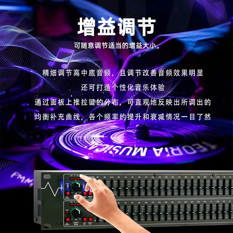 Professional audio equalizer home KTV stage performance bar noise reduction tuning audio processor