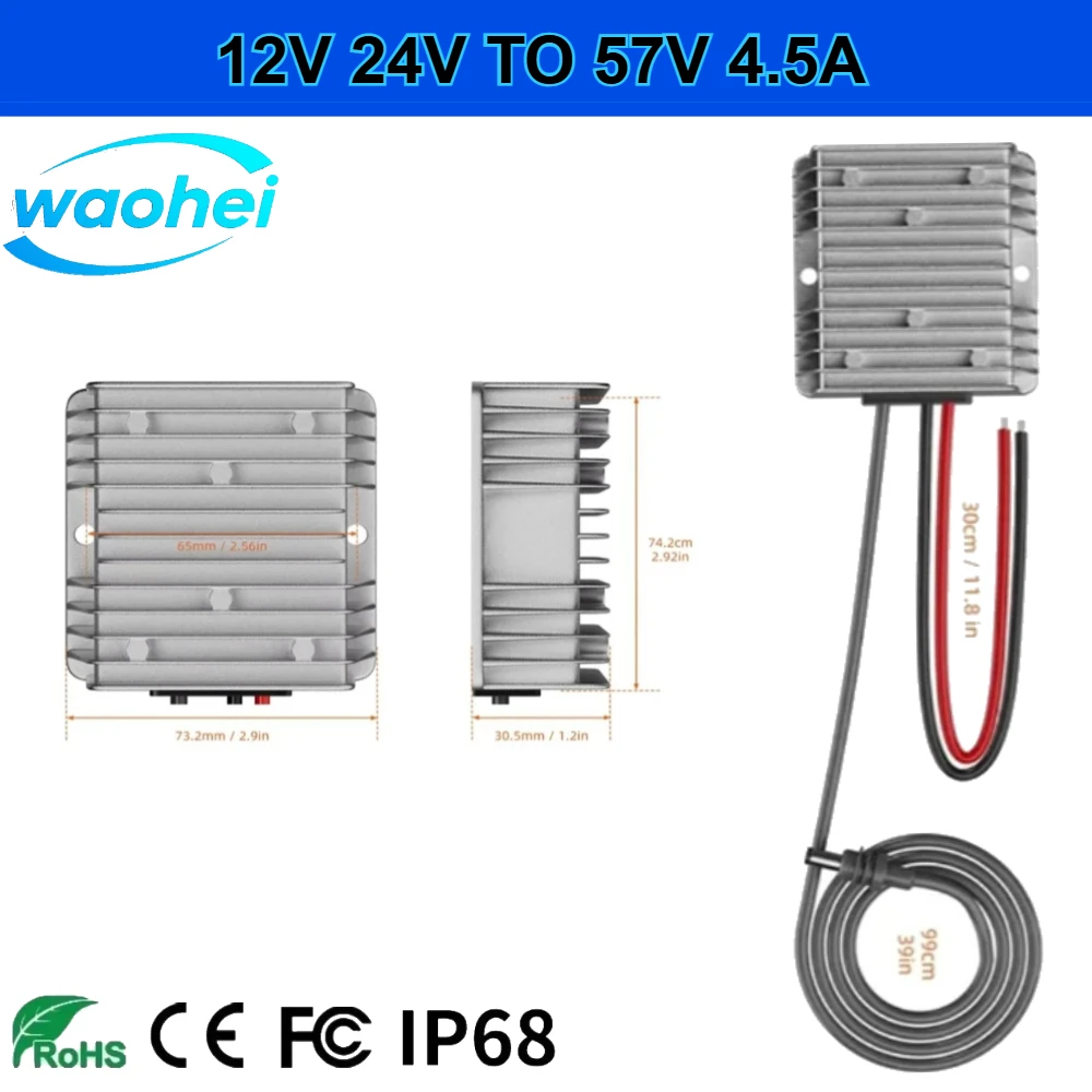 

Для шнура питания Starlink 12 В 24 В до 57 В 4,5 А 10-36 В DC-DC повышающий преобразователь для мини-маршрутизатора Starlink повышающий адаптер питания CE