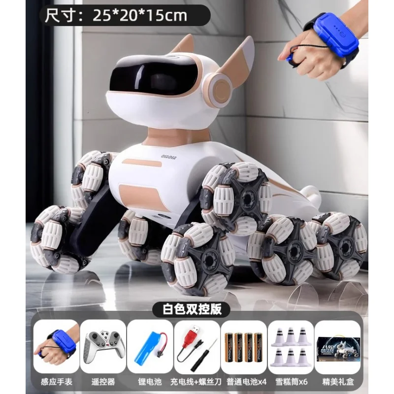 Slimme Robot Hond Elektrische Afstandsbediening Auto Jongens Speelgoed Kinderauto Achtwielige Gebaar Sensing Huisdier Verjaardagscadeau