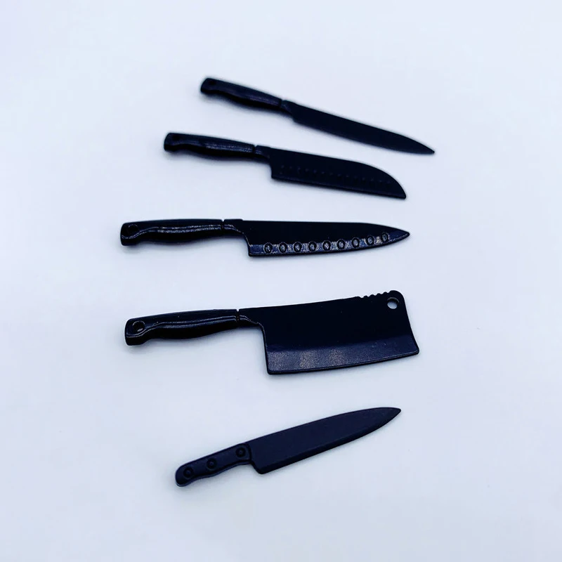 5 pçs/set casa de bonecas em miniatura ferragens modelo 1/12 mini facas casa boneca cozinha utensílios acessórios fingir jogar brinquedos