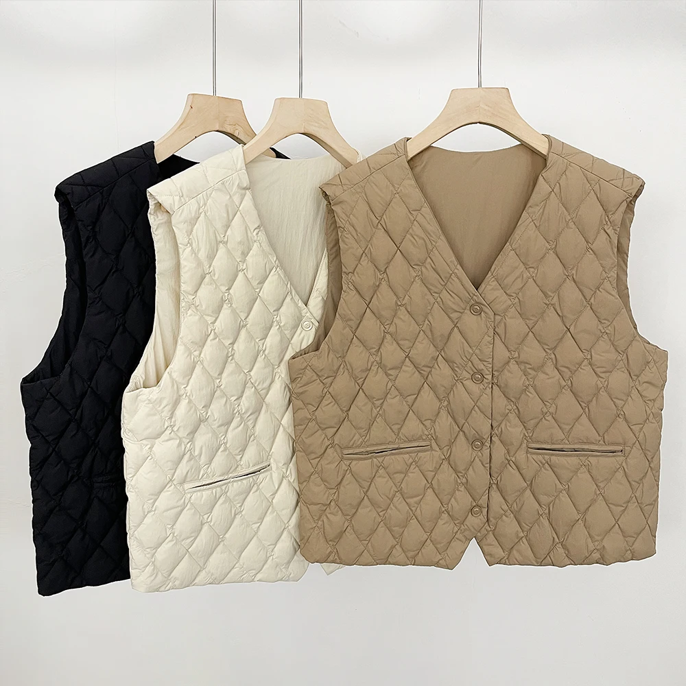 

Women's Winter Down Jacket Warm Duck Down Coats and Parkas Women's Warm Vest Puffer Jacket Lightweight Padded Sleeveless
