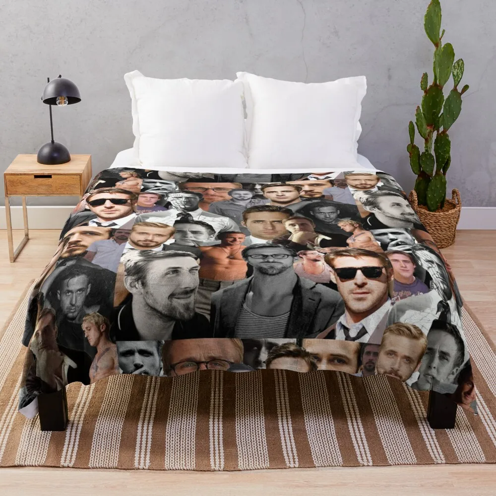 Ryan Gosling Collage Throw Blanket Custom Kid'S Vintage Summer Beddings Blankets