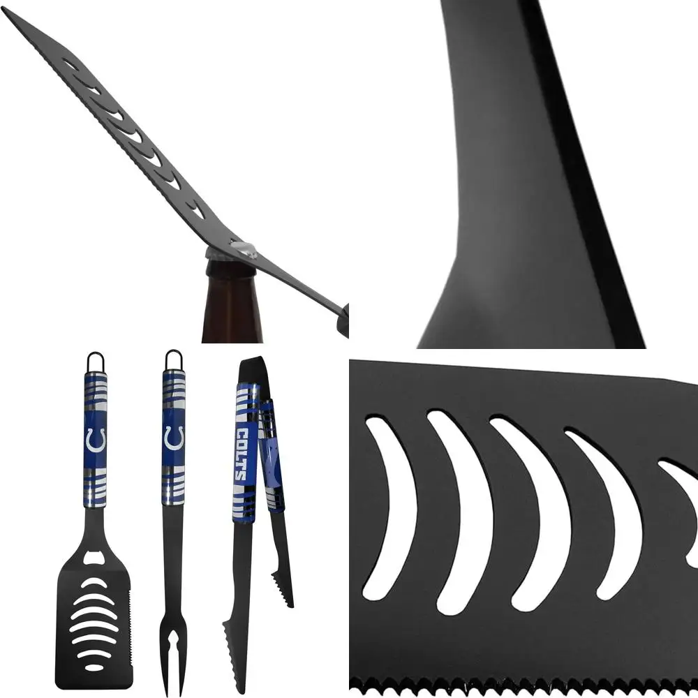 

Colts 3-Piece Black Tailgate BBQ Kit, One Size