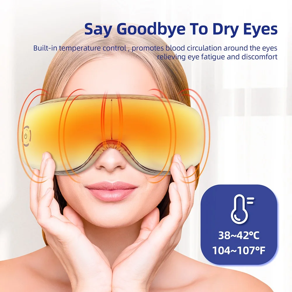 Multi Frequency Vibration Eye Massager 3D Airbag Kneading Eye Beauty Device for Dark Circles Dry Eye