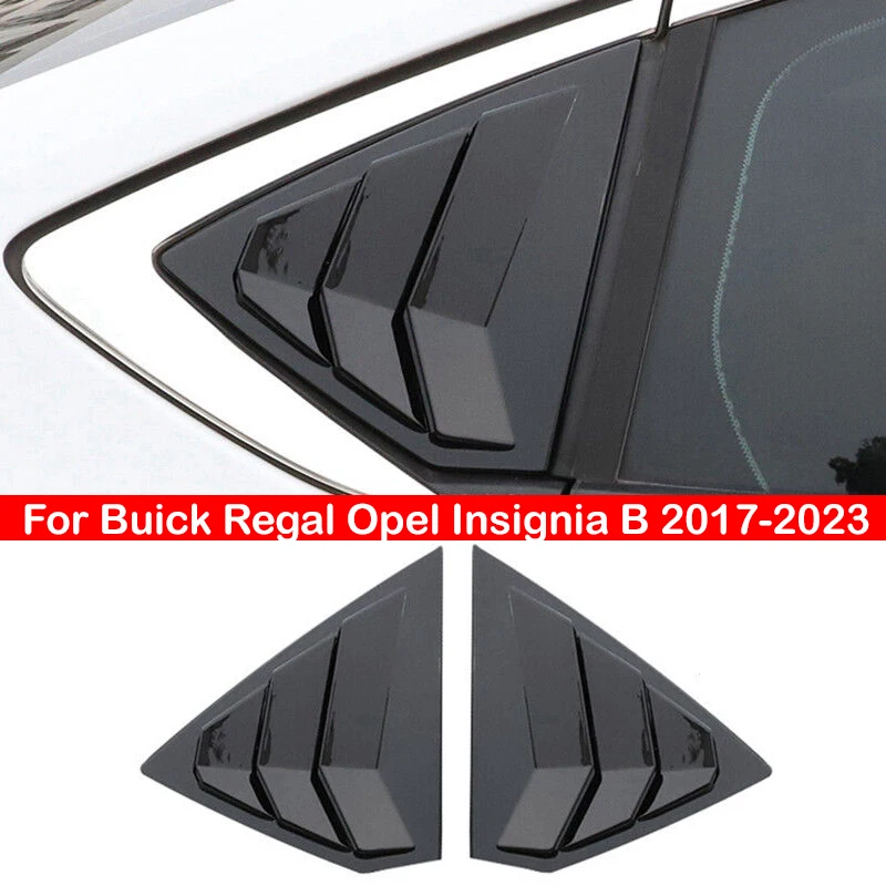 For Buick Regal Opel Insignia B 2017-2023 Car Rear Louver Window Side Shutter Cover Trim Sticker Vent Scoop ABS Carbon Fiber