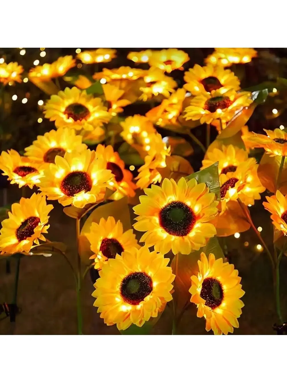 Solar Powered Sunflower Light Outdoor Waterproof Led Ground Insert Lawn Lamp For Garden Lawn Courtyard Decoration JJ2201