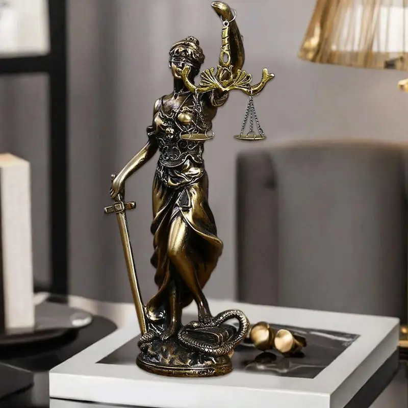 Justice Fairness Goddess Statue Resin Lawyer Lady Justice Fair Angel Figure Retro Justice Scale Decoration Home Decoration - Image 4