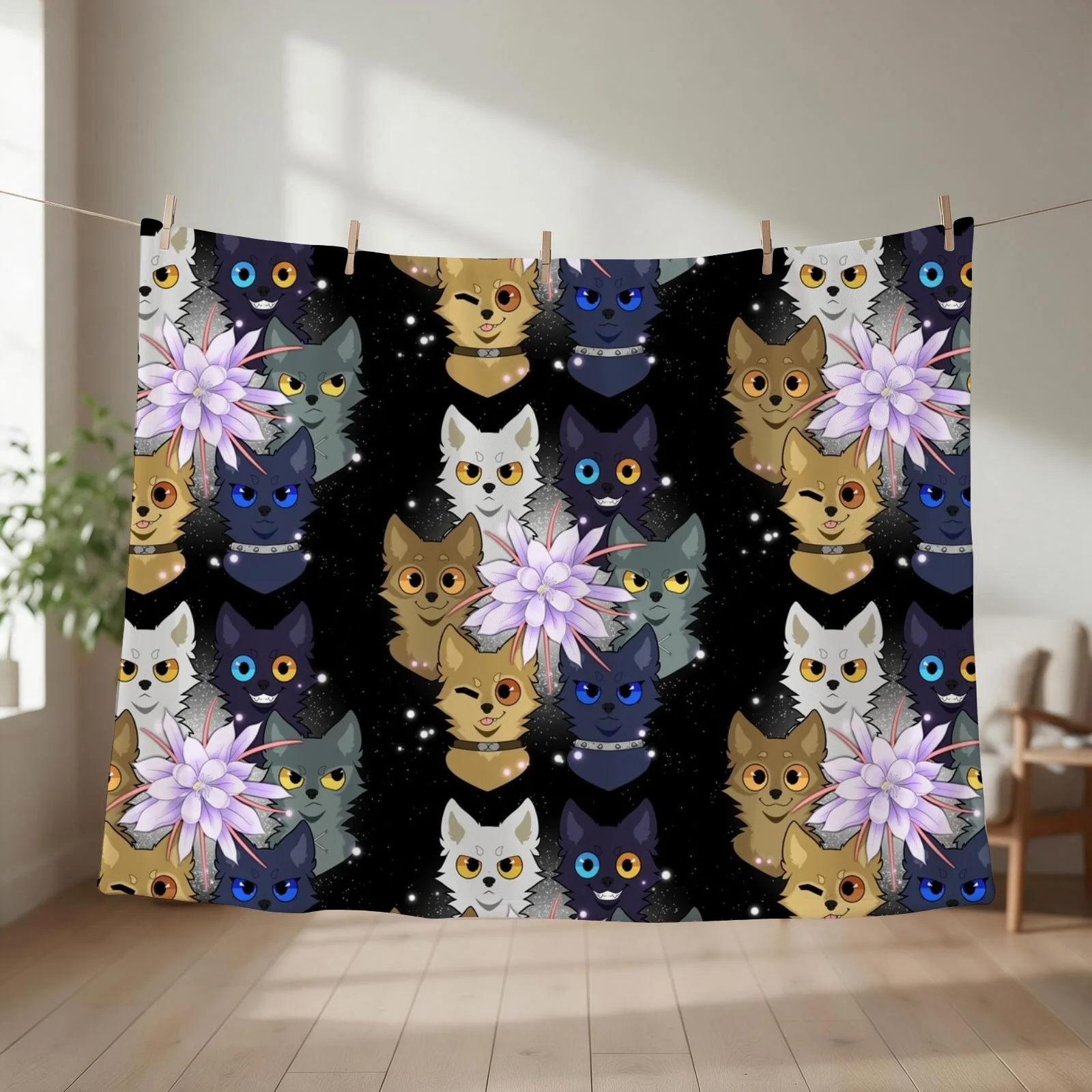 Wolfs Rain Pups Throw Blanket For Sofa Thin Kid'S Hair Soft Plush Plaid Blankets