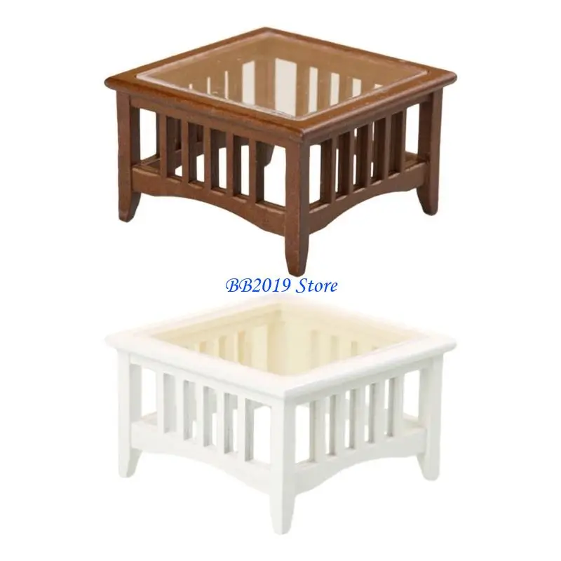 

Q0KB 1:12 Scaled Mini Tea Table Dollhouse Wooden Furniture Model Dollhouse Accessory