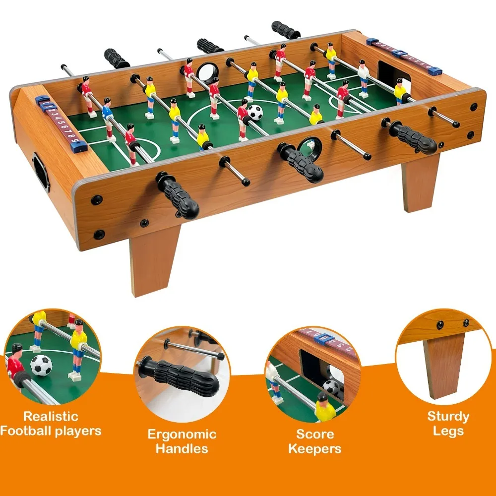 Football Table Mini Football Table Game Footballs Score Keepers Wood Soccer Table Top for Kids Family Night Parties Game Rooms