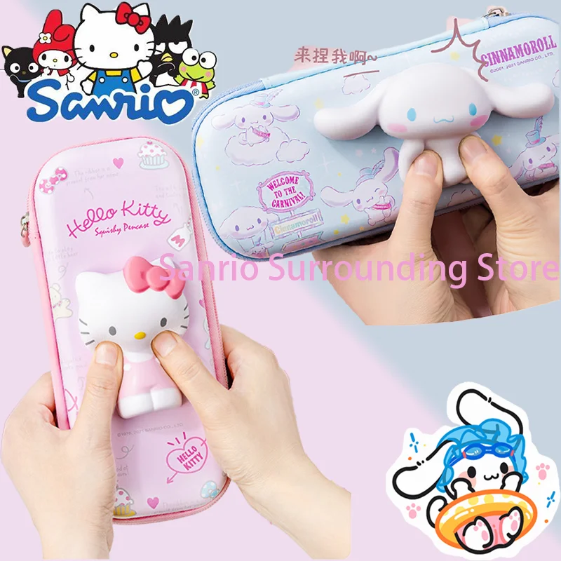 

Sanrio Family Decompression Cinnamoroll Toys Pen Case Bags Hello Kitty Kuromi Study Stationery School Supplies Pencil Cases Bags