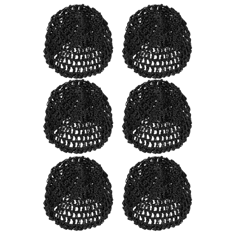 

Y1UB 6PCS Crochet Hairnet Head Cover Soft Elastic Snood Hair Net Hat Mesh Hair Wrap Hat for All Hair Lengths Home Salon Use