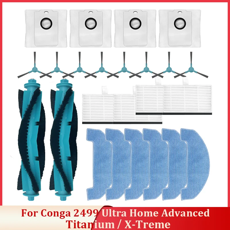 Pièces de rechange pour Robot SmartGyro R80 Ultra Home Titanium, brosse latérale principale, filtre, vadrouille, sac à poussière, accessoire pour (Cecotec Conga 2499)