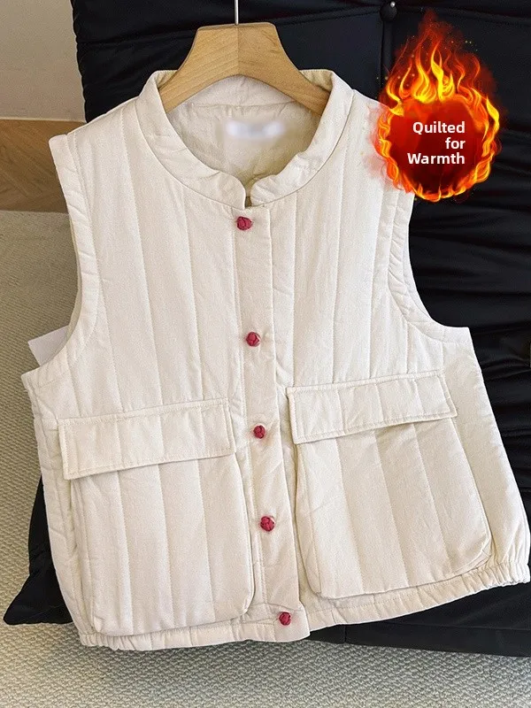 

Thiened хлопковый жилет, новинка зимы, модное женское пальто большого размера, теплое и универсальное цветное пальто на пуговицах